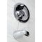 Kingston Brass Tub and Shower Faucet, Polished Chrome, Wall Mount KB531LTO - alternate 3